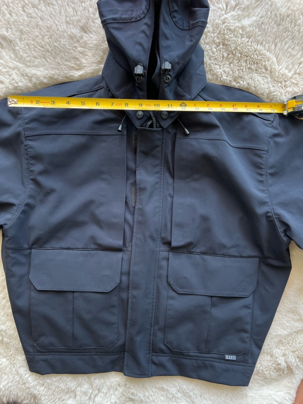 5.11 Tactical Hooded Raincoat - Navy - Picture 3 of 5